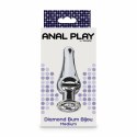 ToyJoy Diamond Bum Bijou Średni korek aluminiowy ze srebrnym kryształem 11 cm