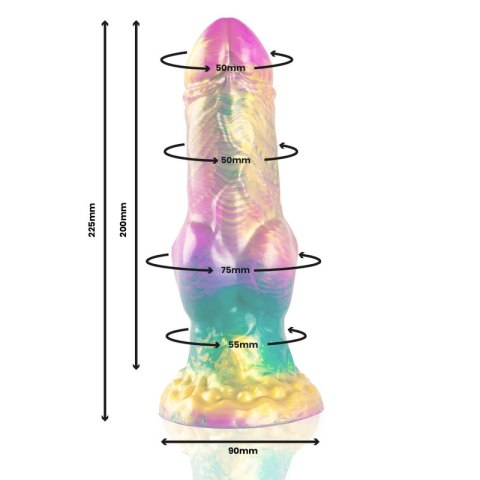 EPIC IRIS model silikonowy tęczowy z ozdobną podstawą 22,5 cm