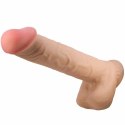 Pretty Love Sliding Skin 26 cm - model z przysawką, imitacja skory TPR