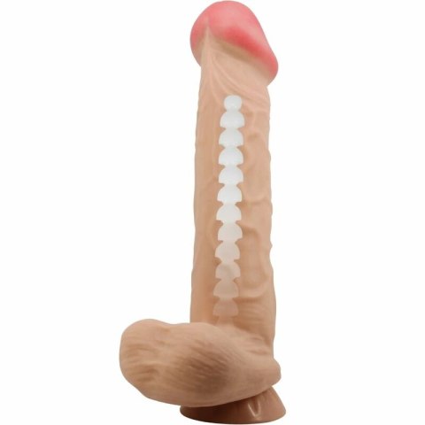 Pretty Love Sliding Skin 26 cm - model z przysawką, imitacja skory TPR