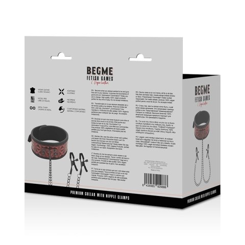 BEGME Red Edition - Kołnierz z neoprenową wyściołką i regulowanymi klipsami