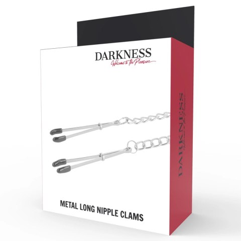 Darkness Metalowe Zaciski na Sutki z Regulacją, Łańcuszek, Unisex
