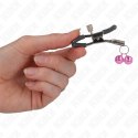 KINK Zacisk Podwojny na Sutki Rożowy 6 cm - Regulowany, Metalowo-Silikonowy