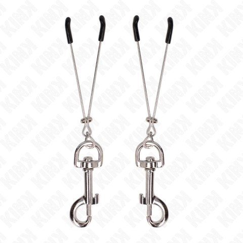KINK Zacisk z Haczykiem na Sutki Srebrny 7 cm - Regulowany Metalowy