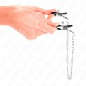 KINK Zaciski Metalowe Regulowane z Łańcuszkiem 30 cm - Model Precyzyjny