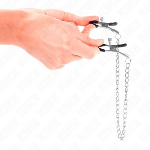 KINK Zaciski Metalowe Regulowane z Łańcuszkiem 30 cm - Model Precyzyjny
