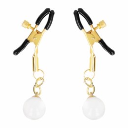 KINK Zaciski z koralikami szklanymi złote 6 cm - akcesoria do stylizacji