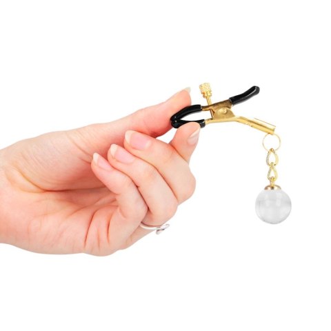 KINK Zaciski z koralikami szklanymi złote 6 cm - akcesoria do stylizacji