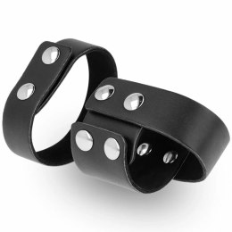 OHMAMA Fetish Leather - Pasek z blokadą, stal nierdzewna, 9,5 cm