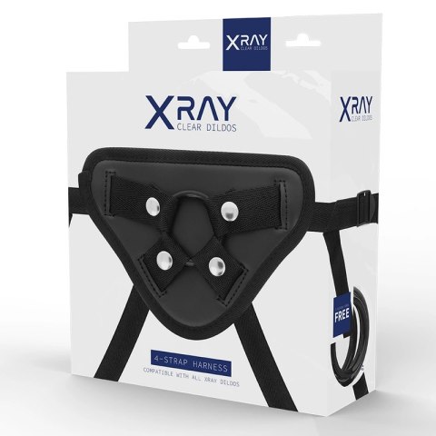 X RAY Uprząż z silikonowymi pierścieniami, regulowana, czarna