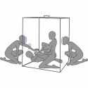 Secret Dome Kink Club Cabin Scandale fioletowy - system z kajdankami LED 100x100x140 cm