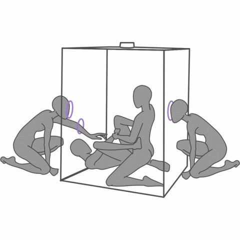 Secret Dome Kink Club Cabin Scandale fioletowy - system z kajdankami LED 100x100x140 cm