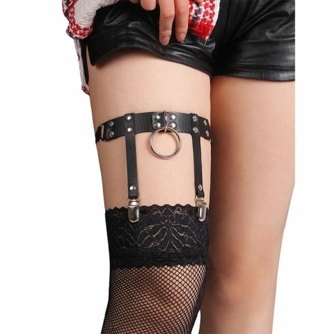 Subblime 953744 Skorzana Podwiązka Punk Czarna Regulowana One Size