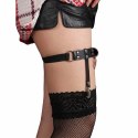 Subblime 953744 Skorzana Podwiązka Punk Czarna Regulowana One Size