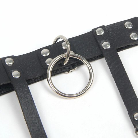 Subblime 953744 Skorzana Podwiązka Punk Czarna Regulowana One Size