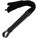 Darkness Czarny Bicz Bondage z Skorzaną Rączką - Model Premium