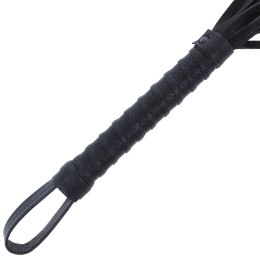 Darkness Czarny Bicz Bondage z Skorzaną Rączką - Model Premium