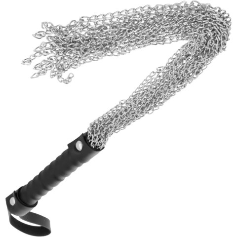 Darkness Metalowy Bicz Bondage z Uchwytami Czarny 50 cm