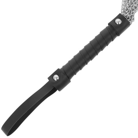Darkness Metalowy Bicz Bondage z Uchwytami Czarny 50 cm