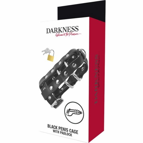 Darkness Skorzana Klatka Dyscyplinująca z Zamkiem, Vegan, 12,5 cm