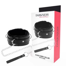 Darkness naszyjnik pozycjonujący z wyściełanym kołnierzem i skorzanym łańcuchem