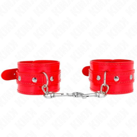 KINK Błyszczące mankiety regulowane czerwone 23-33 cm