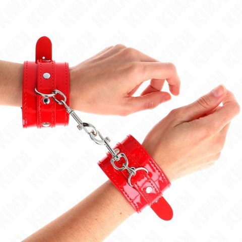 KINK Błyszczące mankiety regulowane czerwone 23-33 cm