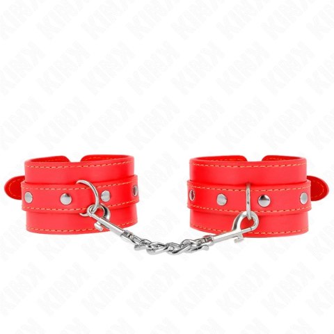 KINK Cienkie mankiety na nadgarstki czerwone, regulacja 21-33 cm