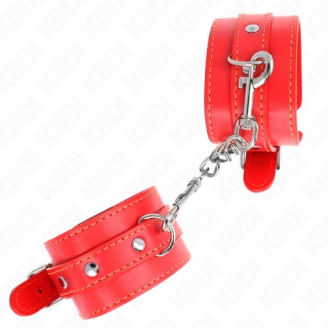 KINK Cienkie mankiety na nadgarstki czerwone, regulacja 21-33 cm