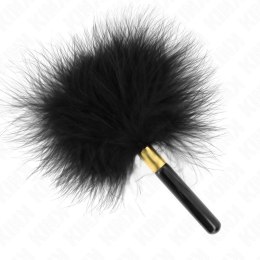 KINK Czarna-Złota Elegancka Łaskotka Metalowa z Pior 18 cm