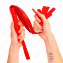 KINK Czerwony Bicz Skorzany Szeroki Ogon 48,5 cm - solidny uchwyt