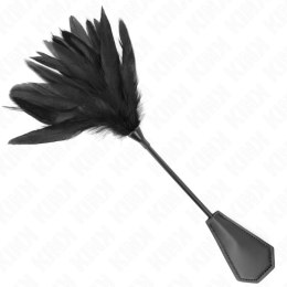KINK Laskacz z piorkami, model z falbaną, długość 48 cm, czarny