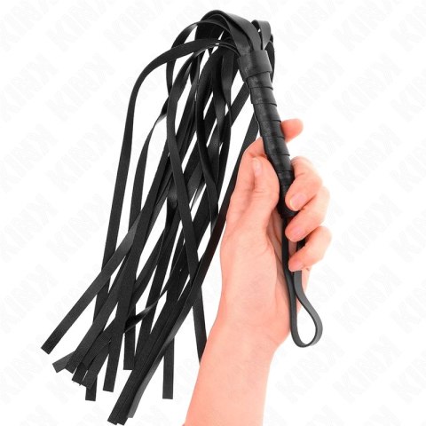 KINK Prosty Czarny Bat Skorzany 45 cm - Precyzyjna Kontrola