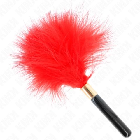 KINK Złote Metalowe Piorko Duster 18 cm - Elegancki Akcent do Stymulacji Skory