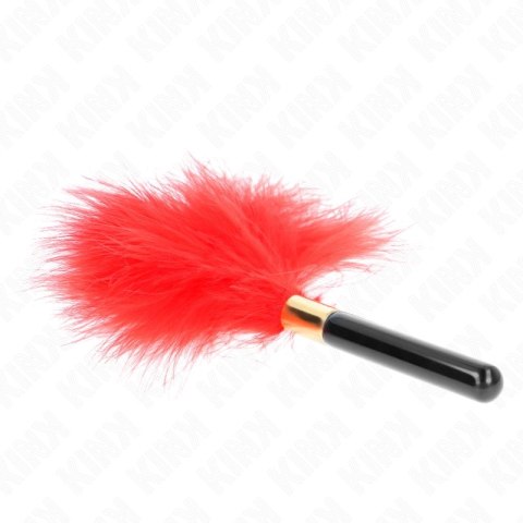 KINK Złote Metalowe Piorko Duster 18 cm - Elegancki Akcent do Stymulacji Skory