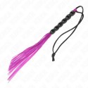 Kink Mini silikonowy bicz 6 fioletowych koralikow 26 cm