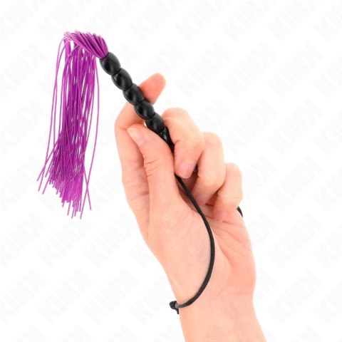 Kink Mini silikonowy bicz 6 fioletowych koralikow 26 cm