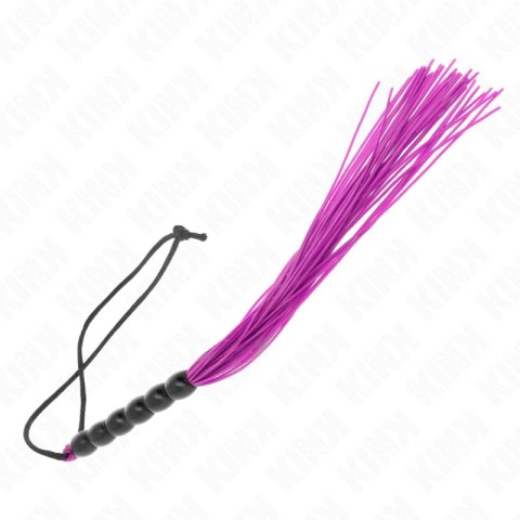 Kink Mini silikonowy bicz 6 fioletowych koralikow 26 cm