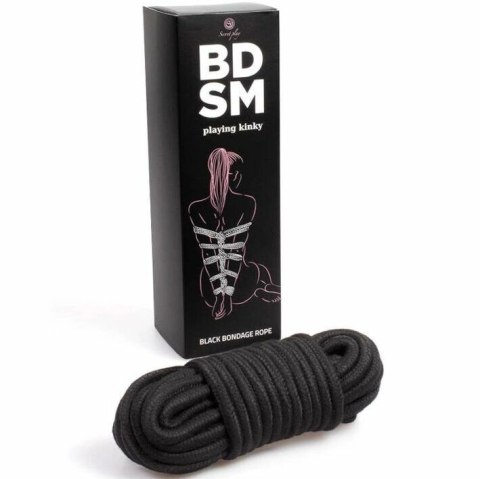Secret Play Shibari Lina Bondage 10m Czarna Bawełna Poliester