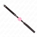 KINK Ball Gag Pink Gold 4 cm - Pasek 60x2 cm, silikon i metal