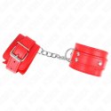 KINK Cuffs D-Ring 3 Zapięcia Regulowane Czerwone 17,5-25x6 cm