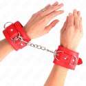 KINK Cuffs D-Ring 3 Zapięcia Regulowane Czerwone 17,5-25x6 cm