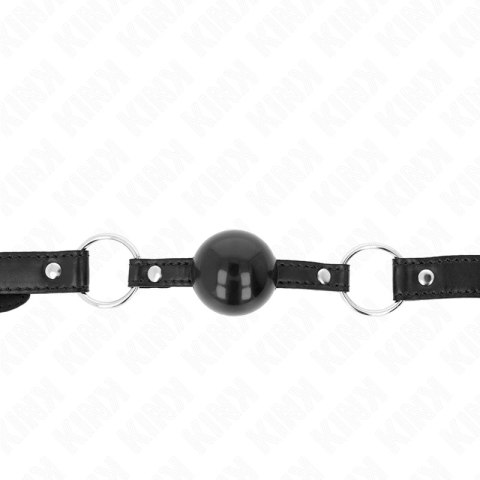 KINK Czarna Piłka TPE 4 cm - Pasek 60x2 cm, Regulowany Gag