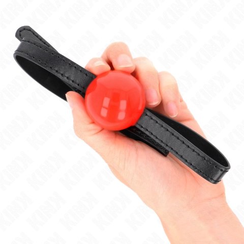 KINK Czerwona piłka pełna 4 cm - regulowany pasek 65x1,5 cm
