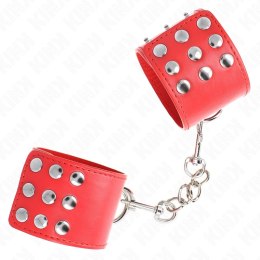 KINK Czerwone Zapinane Opaski na Nadgarstki Regulowane 19-24 cm