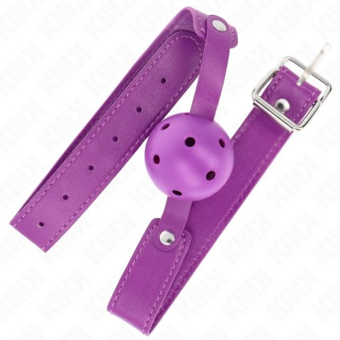 KINK Fioletowa Piłka Oddychająca 4,5 cm - Pasek 65x2,5 cm, silikonowa