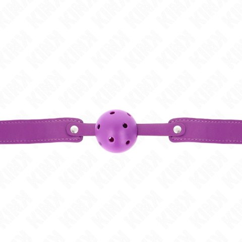 KINK Fioletowa Piłka Oddychająca 4,5 cm - Pasek 65x2,5 cm, silikonowa