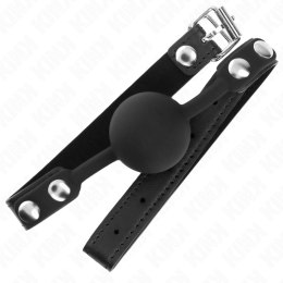 KINK Gag 1 - silikonowa kula 4 cm, komfortowa blokada, czarna