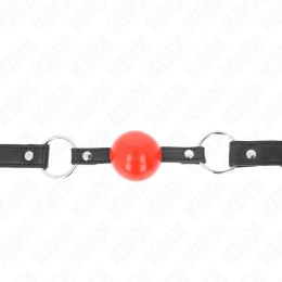 KINK Gag Ball 4 cm - Czerwona kulka, czarny pasek, regulacja 60x2 cm