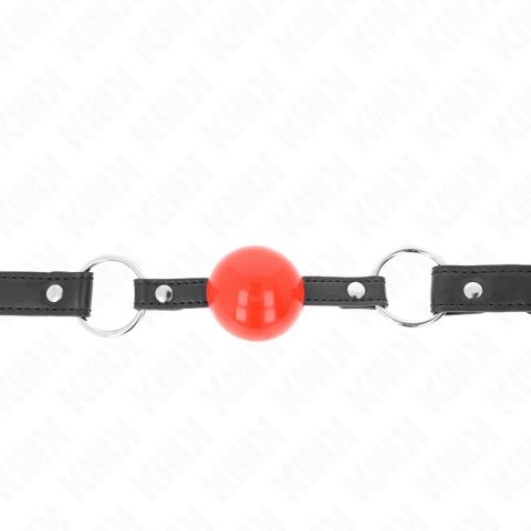 KINK Gag Ball 4 cm - Czerwona kulka, czarny pasek, regulacja 60x2 cm